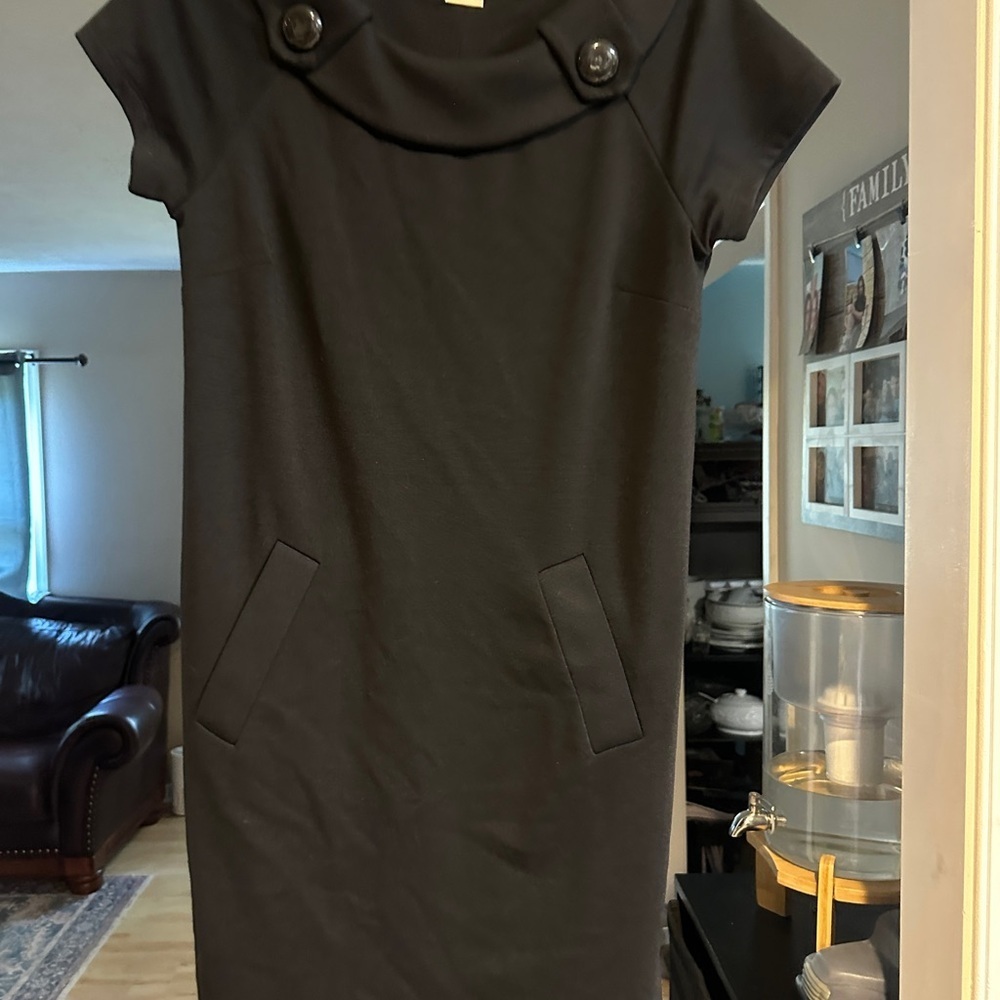 Michael Kors Black Mini Dress with Button Detail Medium